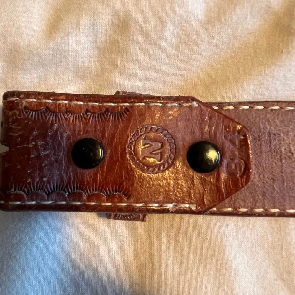 vintage unisex brown leather belt